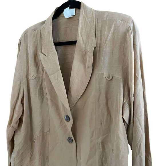 Vintage Silk Embroidered Blazer Clean Girl Quiet Luxury - Picture 2 of 10